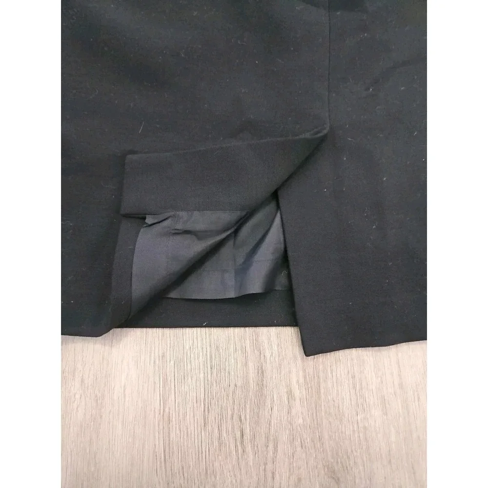 Lauren Ralph Lauren RLR Womens Black Wool Side Zip‎ Skirt Flat Front Size 12